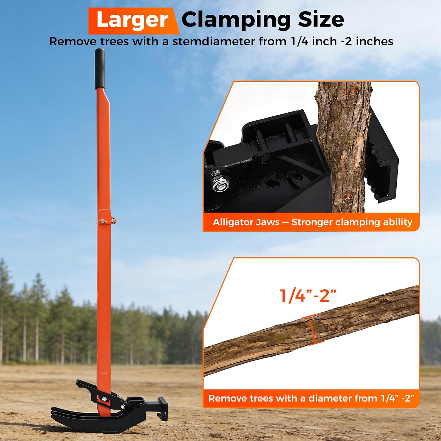 AUCT 20180 - $200 Heavy-Duty Sapling Puller Tool High-Leverage Tree Puller for Roots 1/4" 2", Effort- - Image 4
