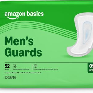 AUCT 20000 - Amazon Basics Men's Incontinence Guards, Maximum Absorbency, Moisture-Wicking with Odor Pr