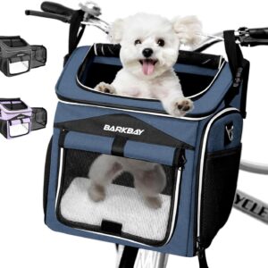AUCT 19896 - $66 Dog Bike Basket Carrier, Expandable Foldable Soft-Sided Dog Carrier, 2 Open Doors, 5 R