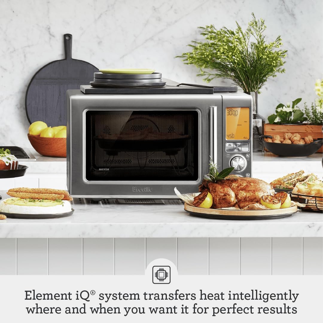 AUCT 18479 - $500 Breville BMO870BSS Combi Wave 3-in-1, Brushed Stainless Steel | 3 appliances in one d - Image 2