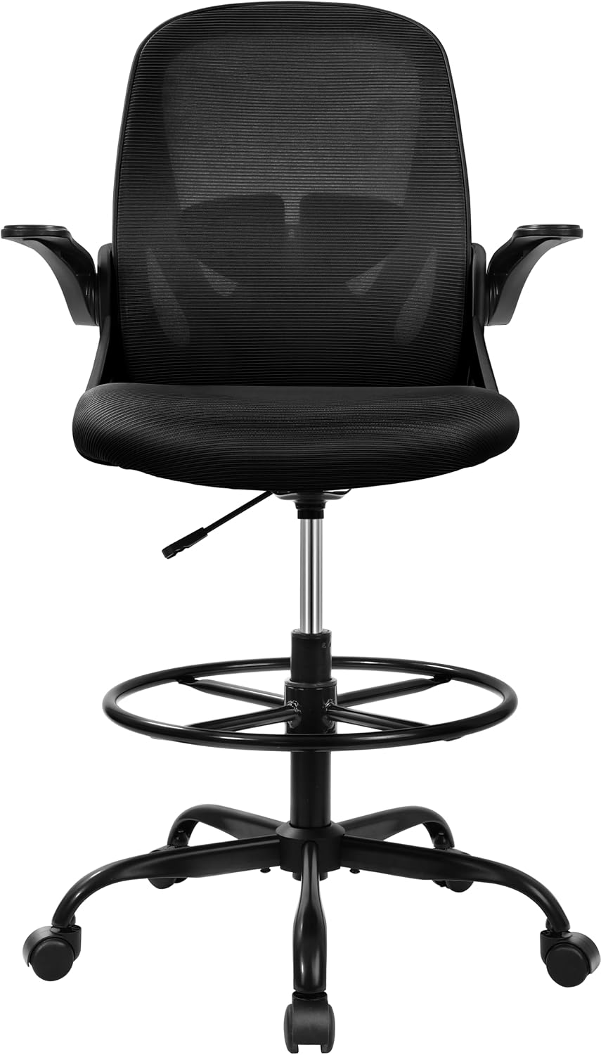 AUCT 18407 - $119 Drafting Chair Tall Office Chair with Flip-up Armrests Executive Ergonomic Computer S - Image 4