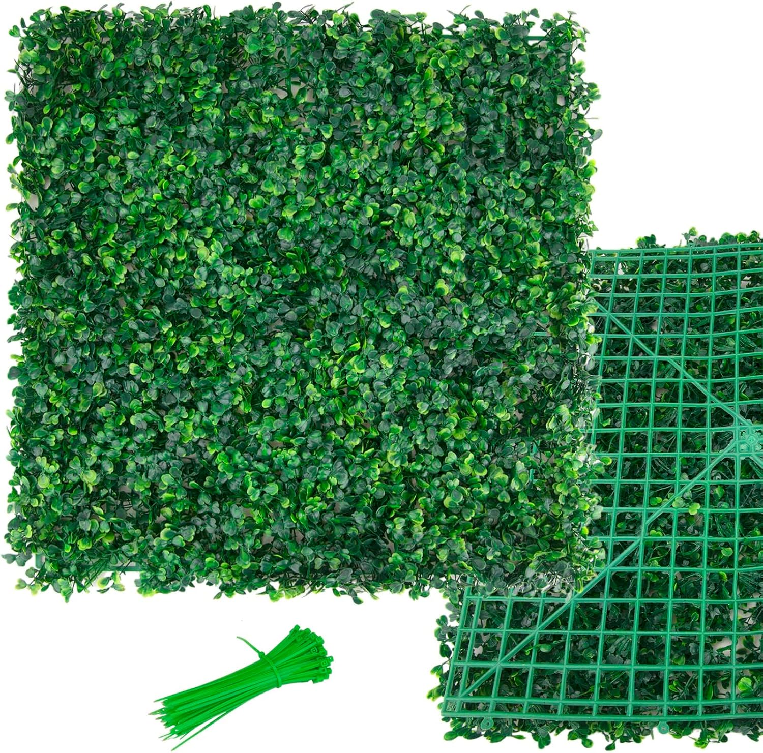 AUCT 18435 - $64 Boxwood Panels 20x20 inch Grass Wall Panels-12 Pack Artificial Boxwood Panel for Green