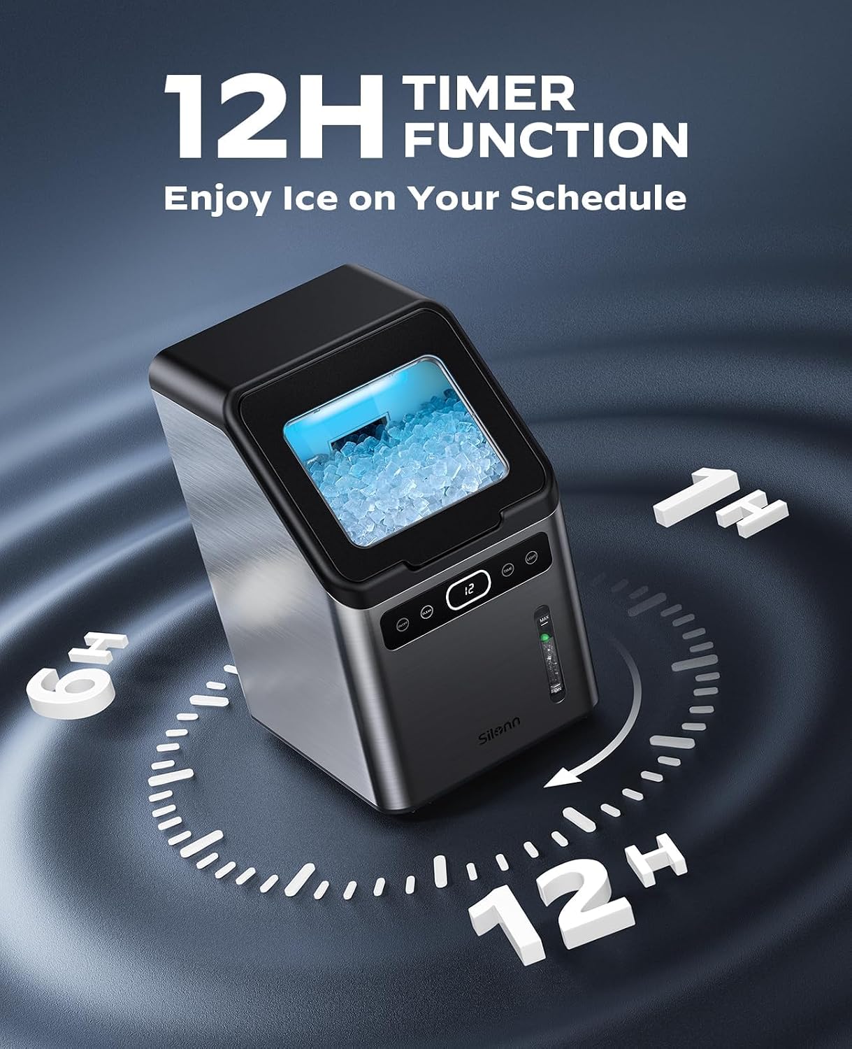 AUCT 18426 - $135 Silonn Nugget Ice Makers Countertop - 44lbs per Day Ice Machine with Self-Cleaning, T - Image 3