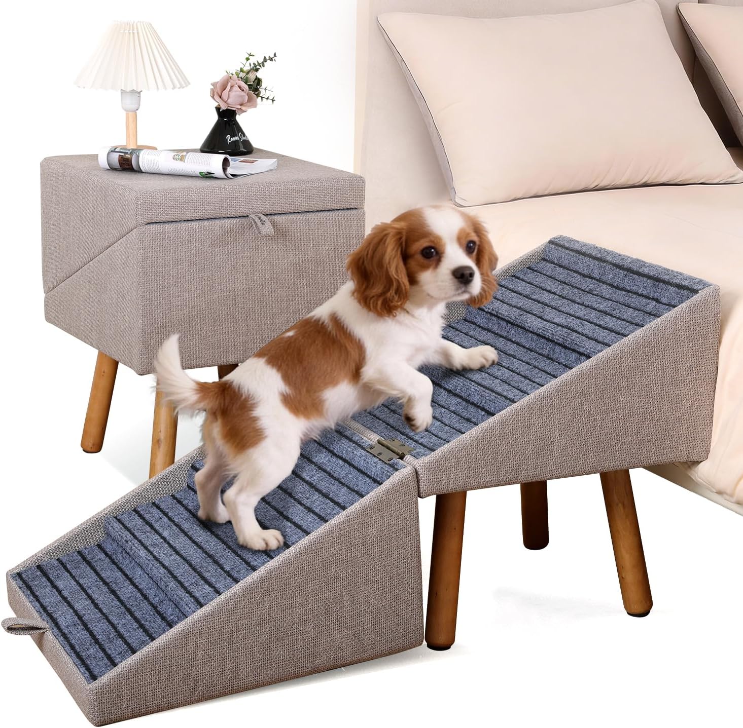 AUCT 18485 - $123 Dog Stairs 21.06" H 6-Step Pet Stairs for High Bed
