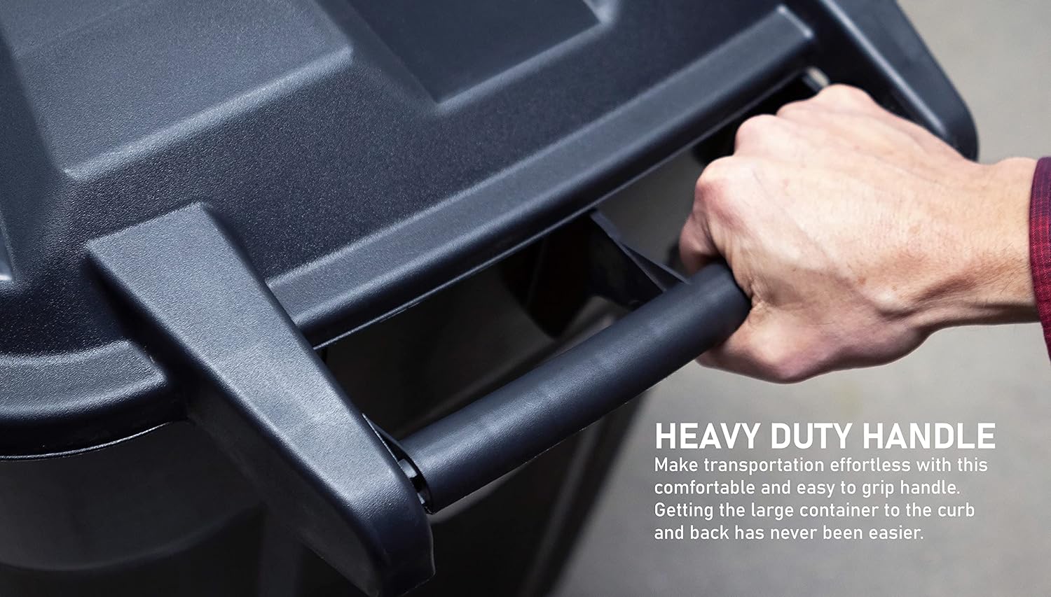 AUCT 17844tc - $190 United Solutions 32 Gallon Wheeled Outdoor Garbage Can with Attached Snap Lock Lid an - Image 3