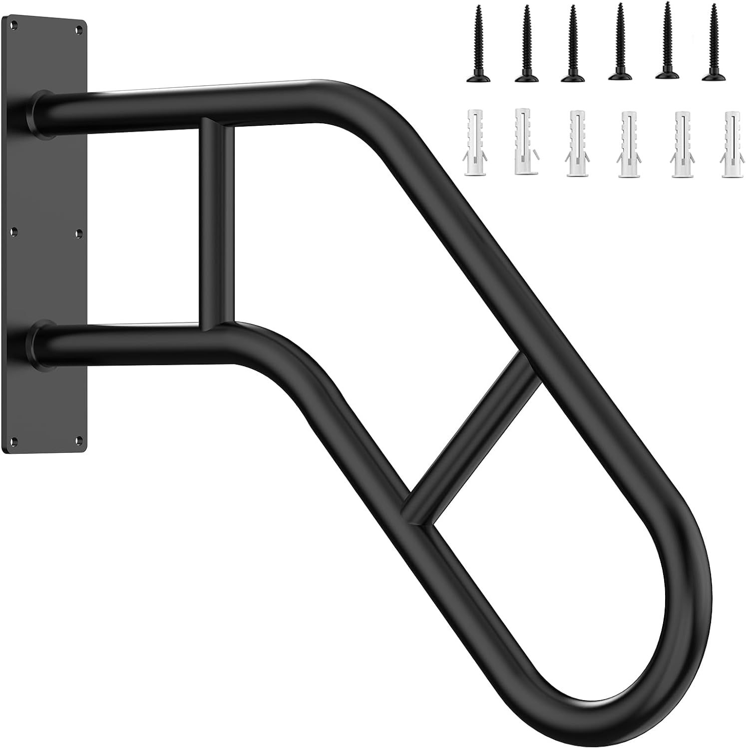 AUCT 19839 - Handrails for Outdoor Steps 22.8" Stair Railing Indoor1-3 Step, U-Shaped Safety Handrails