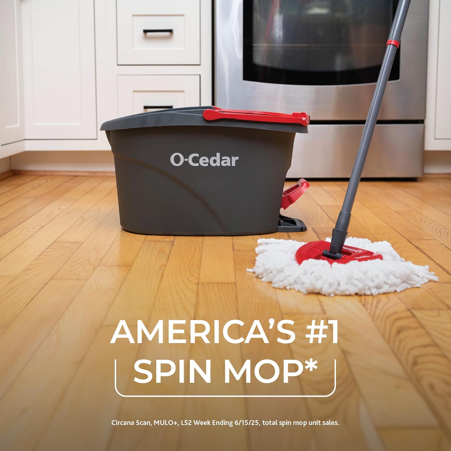 AUCT 19193 - O-Cedar EasyWring Microfiber Spin Mop, Bucket Floor Cleaning System, Red, Gray, Standard - Image 2