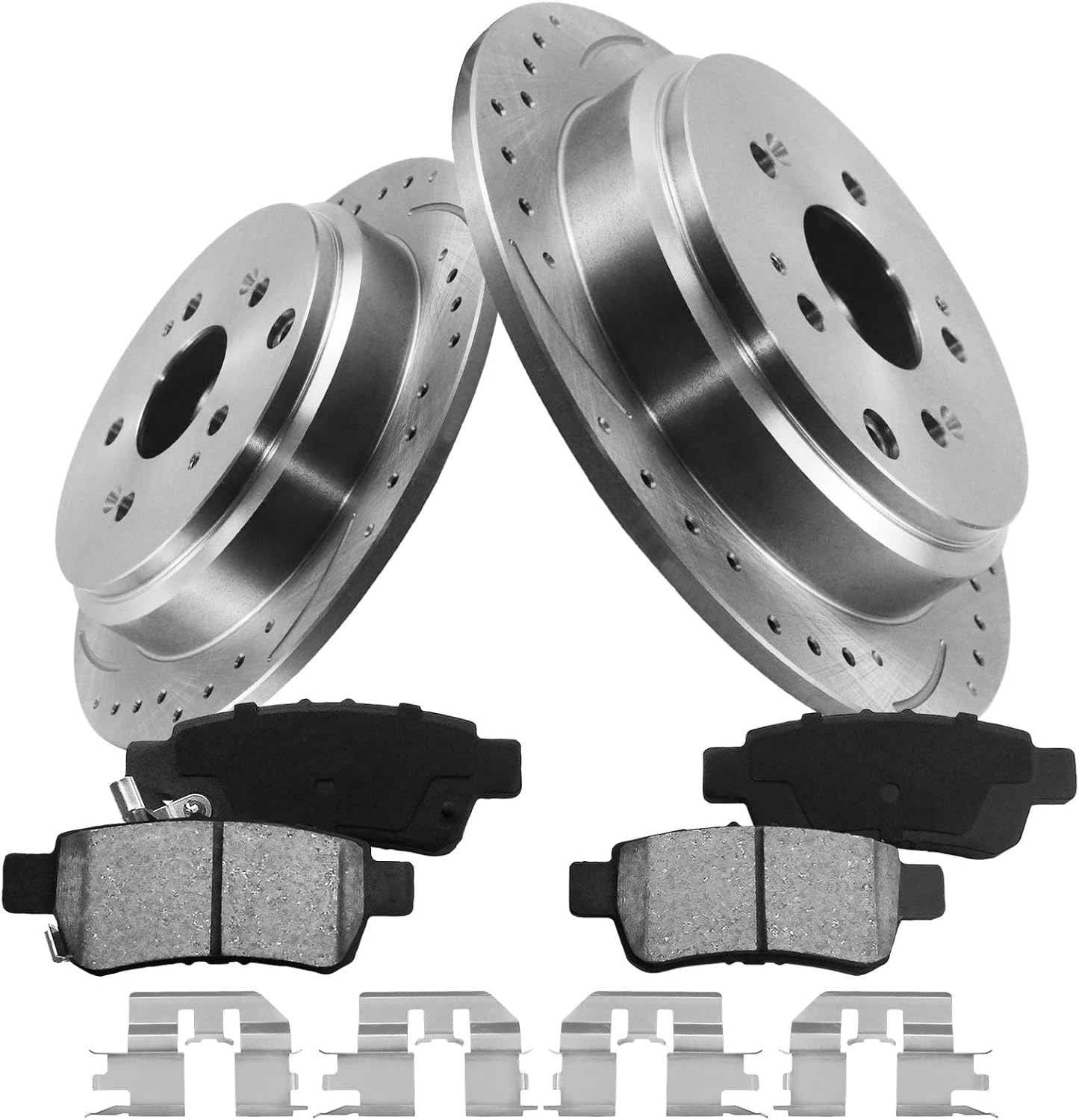 AUCT 18428 - $86 Anpulsero Rear Brake Pads and Rotors Kit Compatible with 2005-2010 Honda Odyssey, 312.