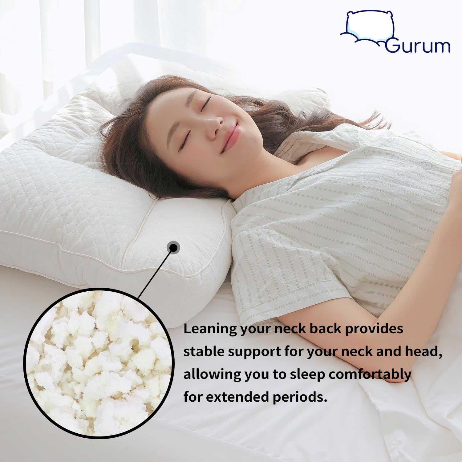 AUCT 20144 - $99 Gurum Premium Latex Pillow, 100% Latex, Organic Cotton, Ergonomic Design, Bed Pillows, - Image 2