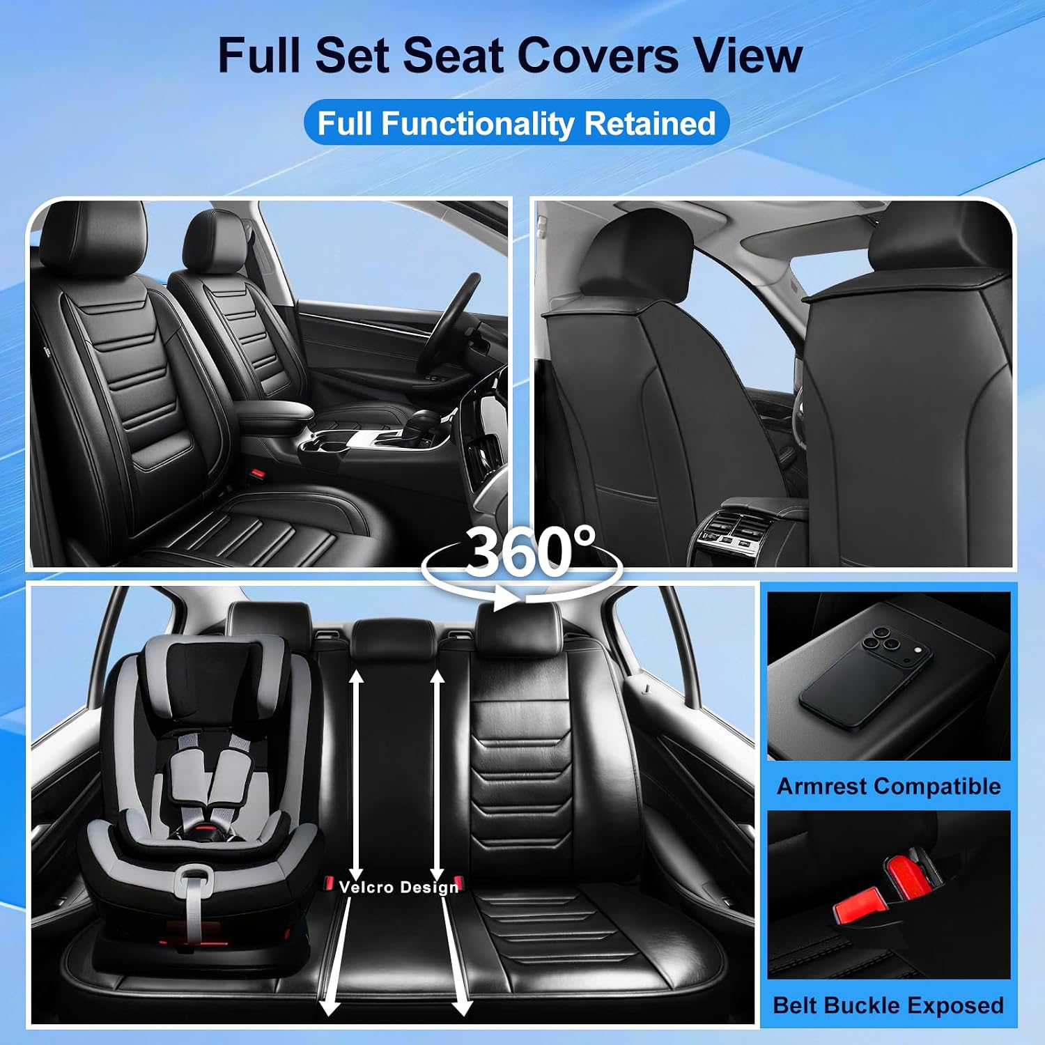 AUCT 18511 - $160 Fit CRV Car Seat Covers for Select Honda CRV CR-V 2011-2025 2026 - Premium Full Cover - Image 2