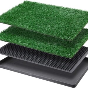 AUCT 18503 - LOOBANI Dog Grass Pad with Tray - 16x20in for Apartment Balcony Use | 2 Replacement Fake G