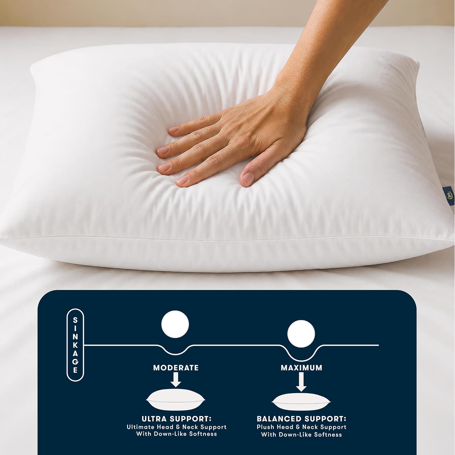 AUCT 19010 - Serta Down Illusion Balanced Support Cotton Pillows,Standard/Queen (2 Pack) - Image 3