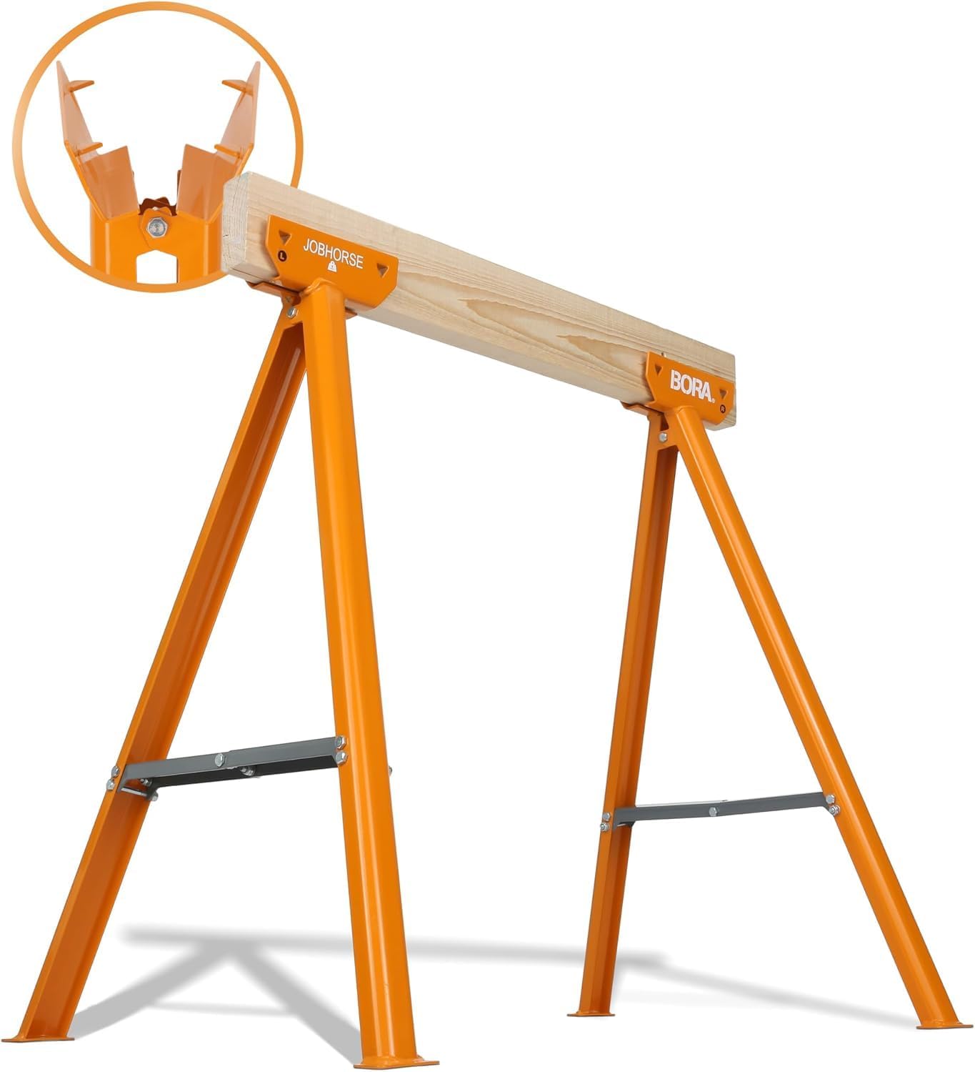AUCT 19260 - BORA Jobhorse Saw Horse Brackets 2x4, Steel Folding Sawhorse Legs