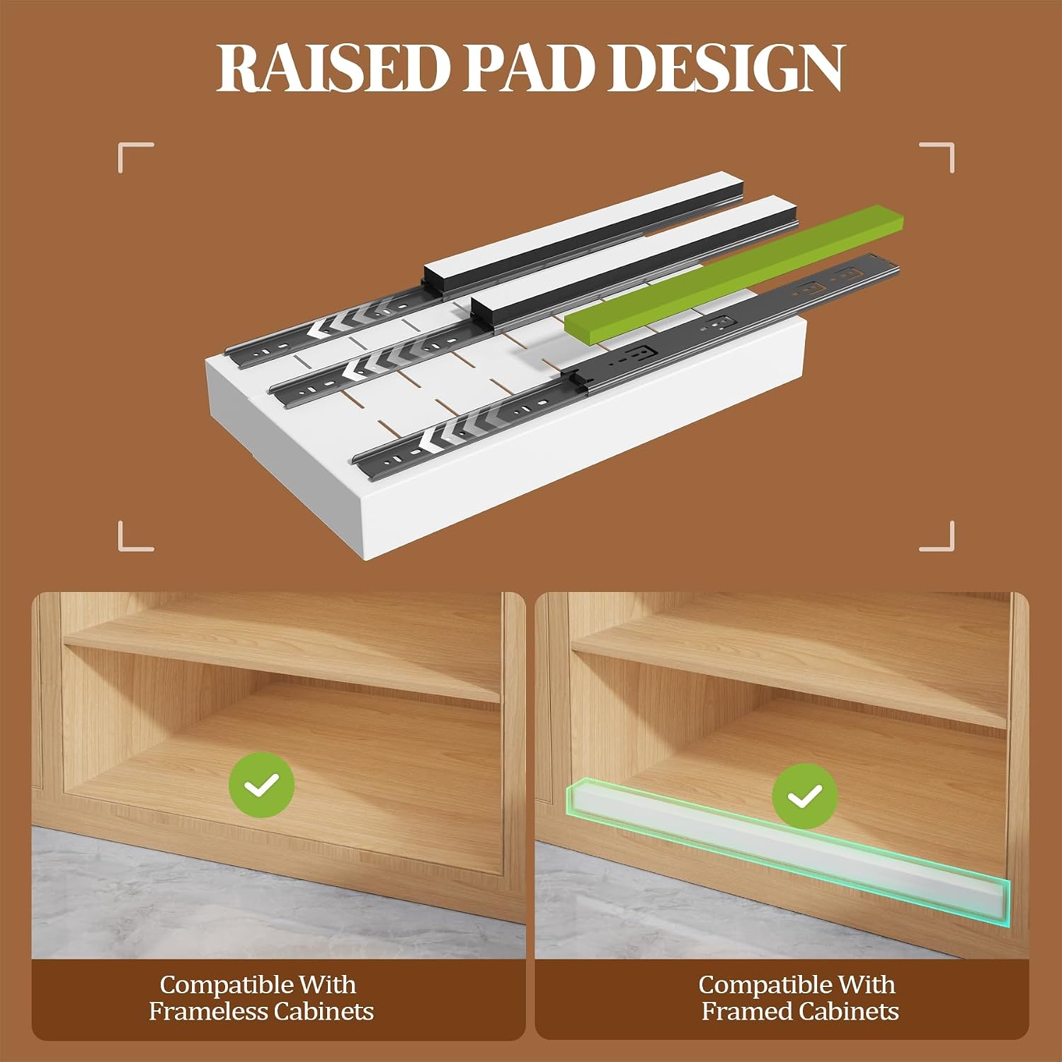 AUCT 20130 - $130 Seinloes 4 Pack Expandable Pull Out Cabinet Organizer 21" Deep With Raising Pad for F - Image 2