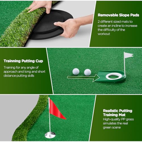 AUCT 18948 - $200 Golf Putting Green Indoor Outdoor Practice Putting Mat 5x10ft - Image 4