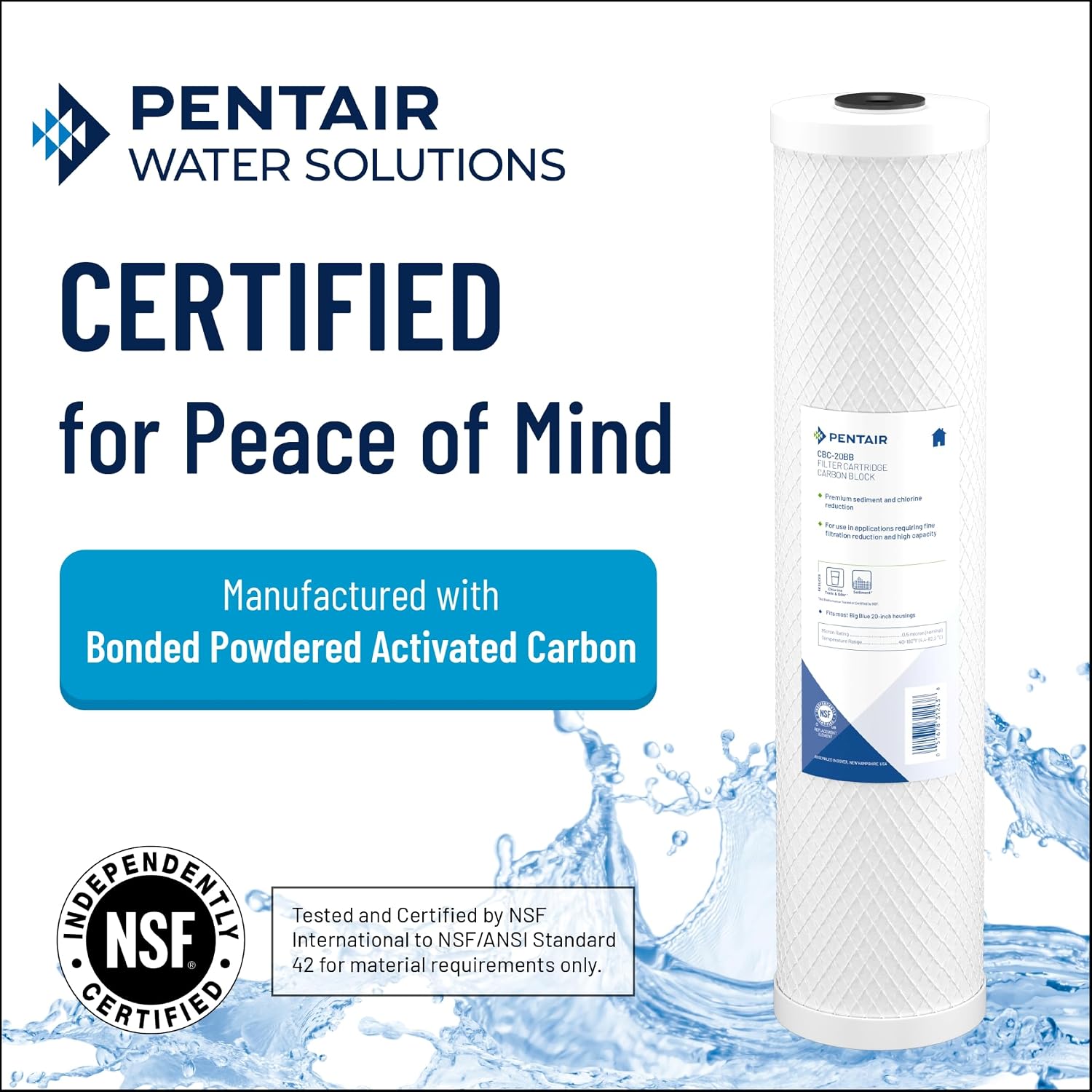 AUCT 17685 - $117 Pentair Pentek CBC-20BB Big Blue Carbon Block Water Filter, 0.5 Micron - Image 3