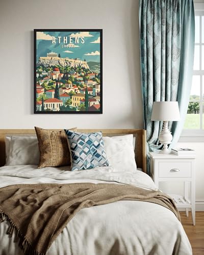 AUCT 18956 - Athens Greece Unframed Art Print Poster, Europe City Skyline Artwork Painting Wall Art Vin - Image 4