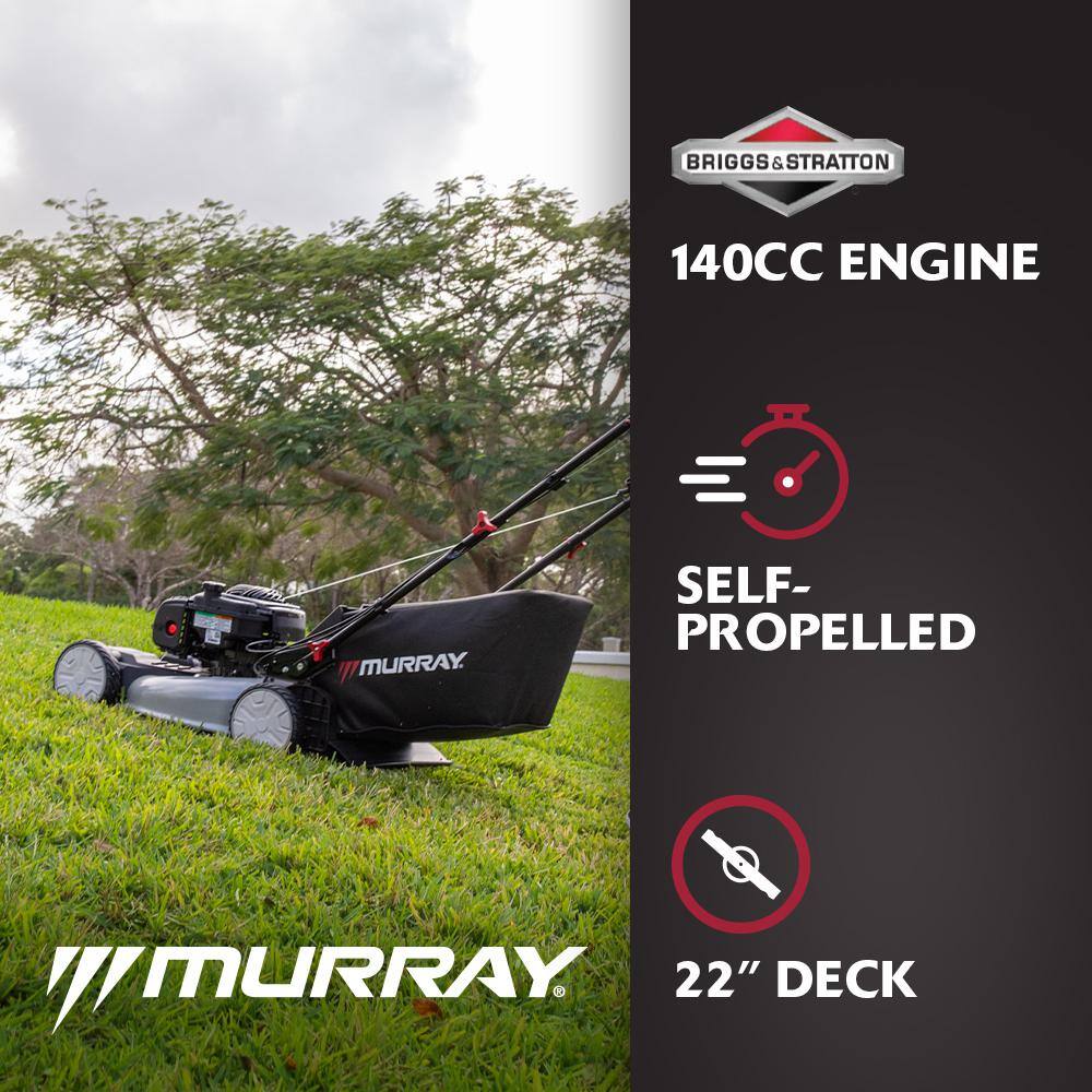 AUCT 19063 - $399 Murray 22 in. 140 cc Briggs & Stratton Walk Behind Gas Self-Propelled Lawn Mower with - Image 2