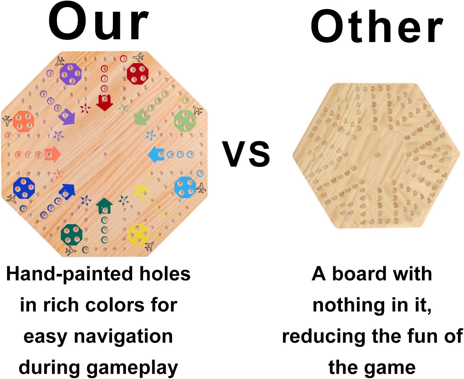 AUCT 18720 - $63 Original Marble Game Wahoo Board Game Double Sided Painted Wooden Fast Track Board Gam - Image 3