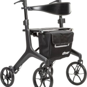 AUCT 18026 - $489 Drive Medical AeroCarbon Ultra-Lite Rollator 11.5 lb, Carbon Fiber, Black | Strong Ca