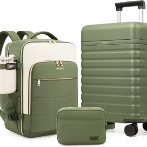 AUCT 18514 - $85 UKEIN Luggage Sets 3Piece, Carry On Luggage 20in Suitcase Set With Backpack | Carry On