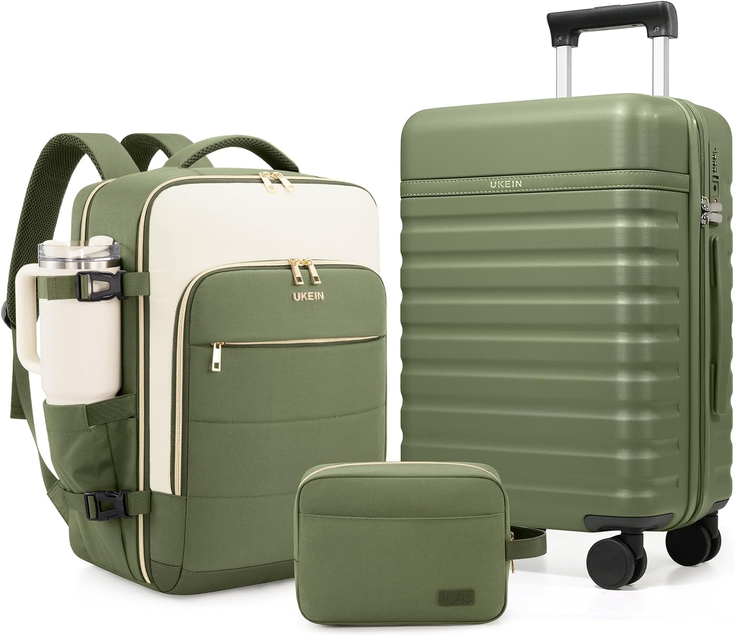 AUCT 18514 - $85 UKEIN Luggage Sets 3Piece, Carry On Luggage 20in Suitcase Set With Backpack | Carry On
