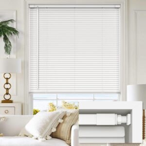 AUCT 18975 - LazBlinds No Drill 1" Vinyl Mini Blinds, 21" W x 36" H, White