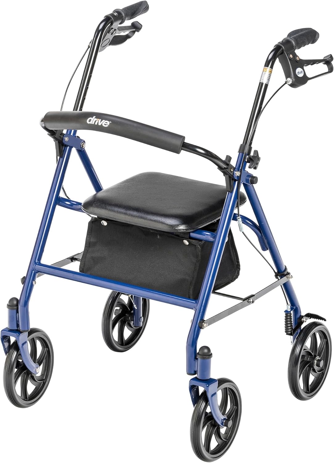 AUCT 19586 - $54 Drive Medical Rollator Walker with Seat, 7.5 Inch Wheels, Blue
