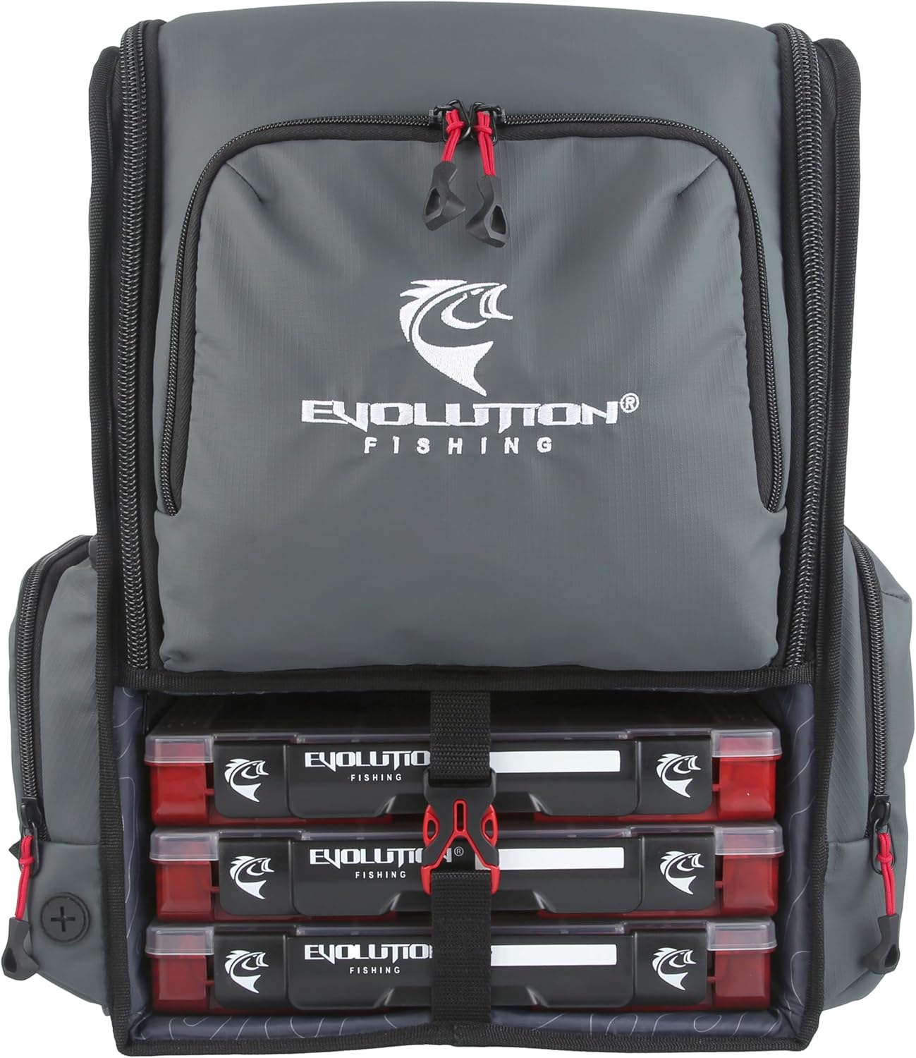 AUCT 18533 - $100 Evolution Fishing Largemouth 3.0 Tackle Backpack - Patent Pending Modular Dividers, R