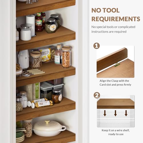 AUCT 18959 - $148 Gashell Wire Shelf Covers, Bamboo Wire Rack Covers for Pantry, Closet (5pcs, 28" W x - Image 4