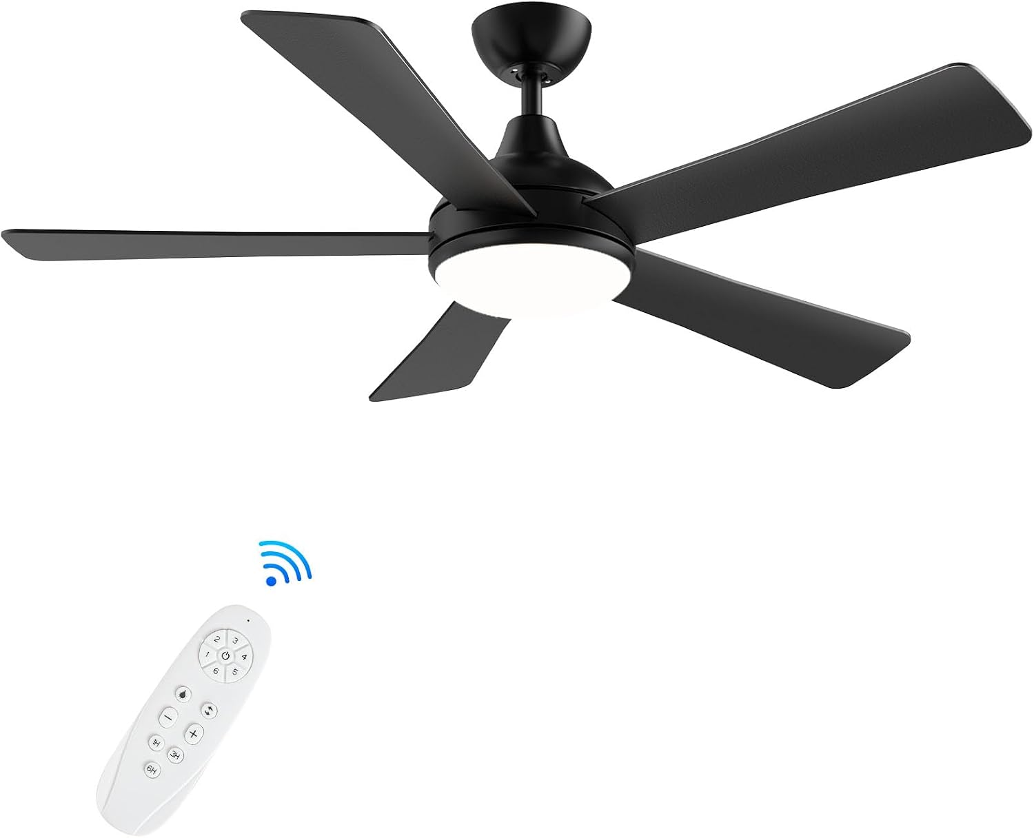 AUCT 17758 - $103 52 Inch Ceiling Fans with Lights and Remote - Black Ceiling Fan with Light, Quiet Rev - Image 4