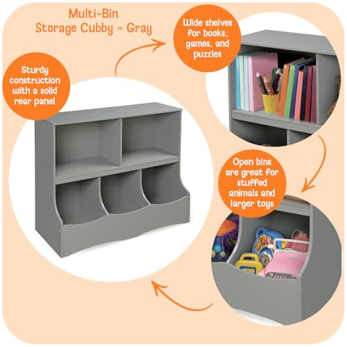 AUCT 19108 - $68 Badger Basket Multi-Bin Storage Cubby for Kids - Toy Organizer with 3 Cubbies, 2 Open - Image 4