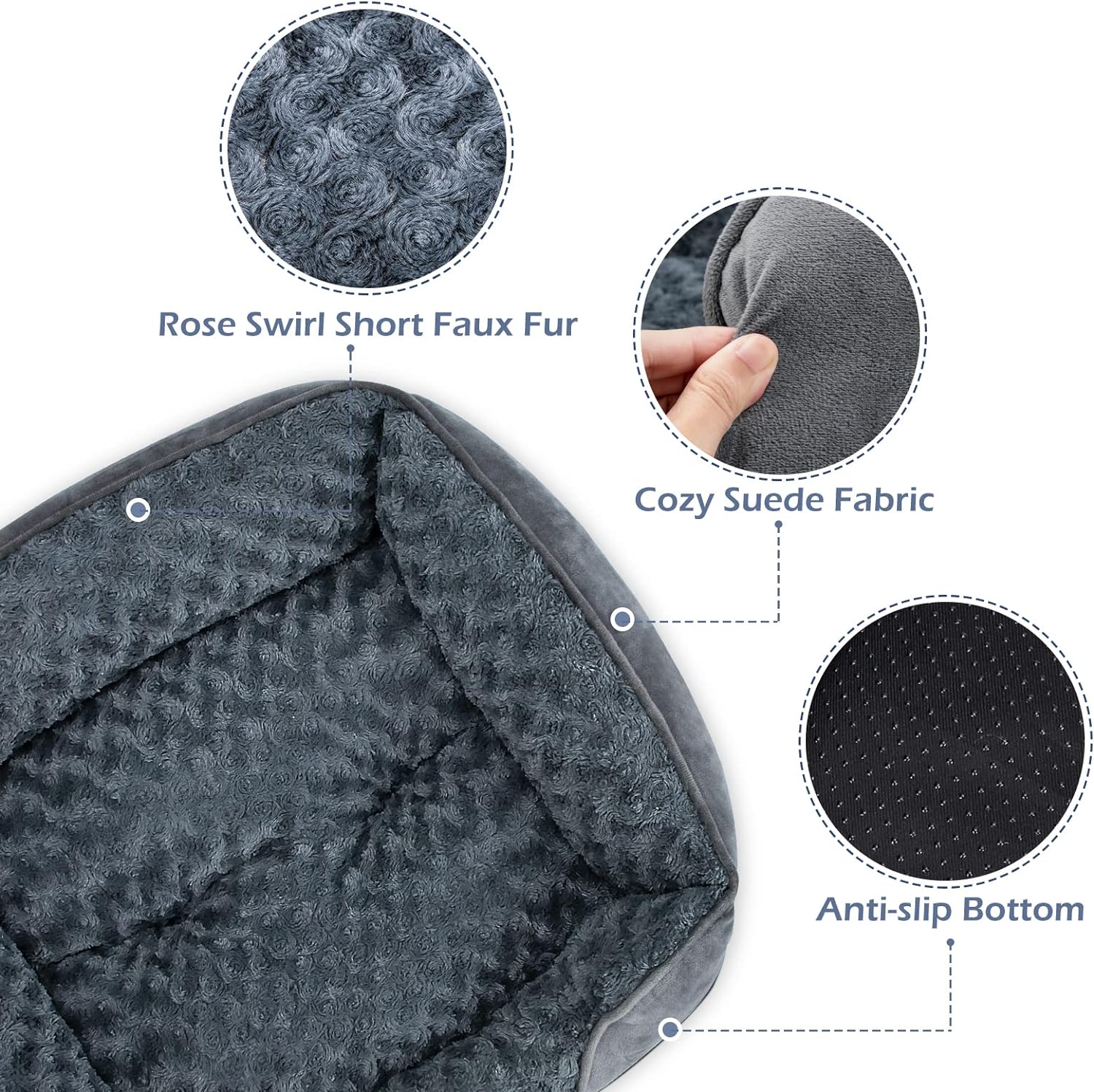 AUCT 18565 - $60 X-Large Dog Bed for Large, Medium, Small Dogs - Rectangle, Washable, Orthopedic, Soft - Image 3