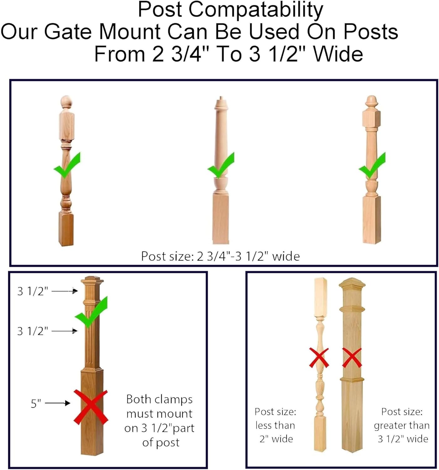 AUCT 19658 - Safety Innovations No Hole Stairway Baby Gate Mounting Kit - Fits Posts from 2 3/4 inches - Image 3