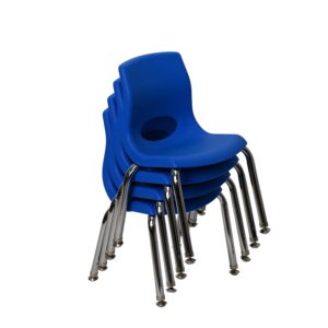 AUCT 19461 - $127 Children's Factory MyPosture Plus 10" H Chairs, Set-4 Blue with Chrome Legs, AB8010PB