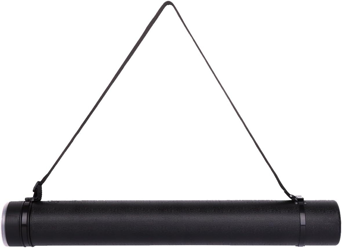 AUCT 18525 - TRANSON Durable Poster Storage Tube with Straps 24"-40" Extendable for Blueprints, Artwork