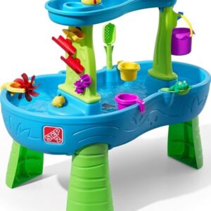 AUCT 18963 - $90 Step2 Rain Showers Splash Pond Toddler Water Table, Outdoor Kids Water Sensory Table,