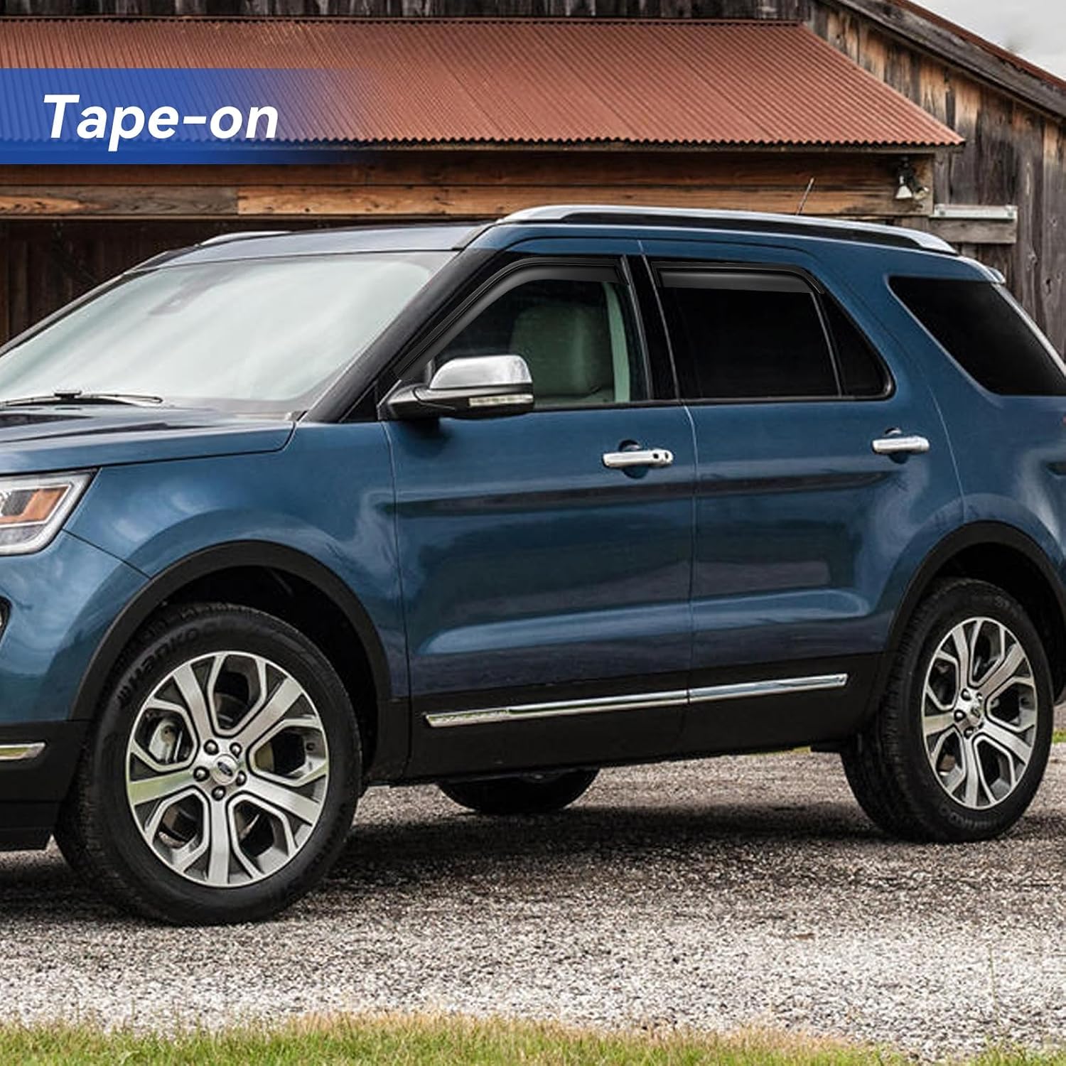 AUCT 18549 - Window Visors Rain Guards for 2011-2019 Ford Explorer | Out-Channel Window Vent Wind Defle - Image 3