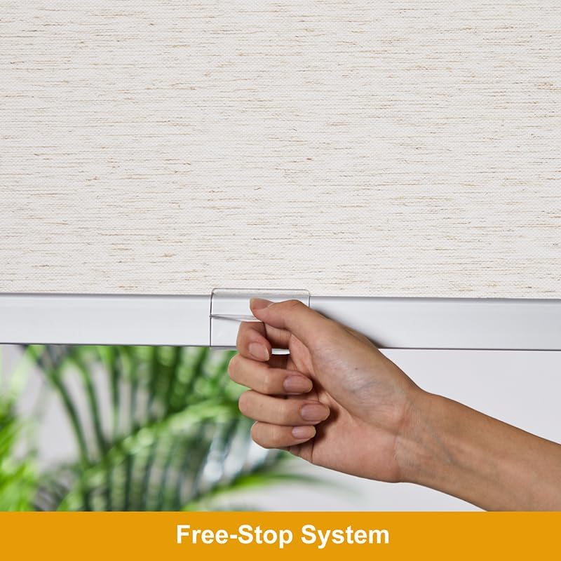 AUCT 18344 - $51 Persilux Free-Stop Cordless Blinds for Windows Shades Light Filtering Roller Shades fo - Image 3