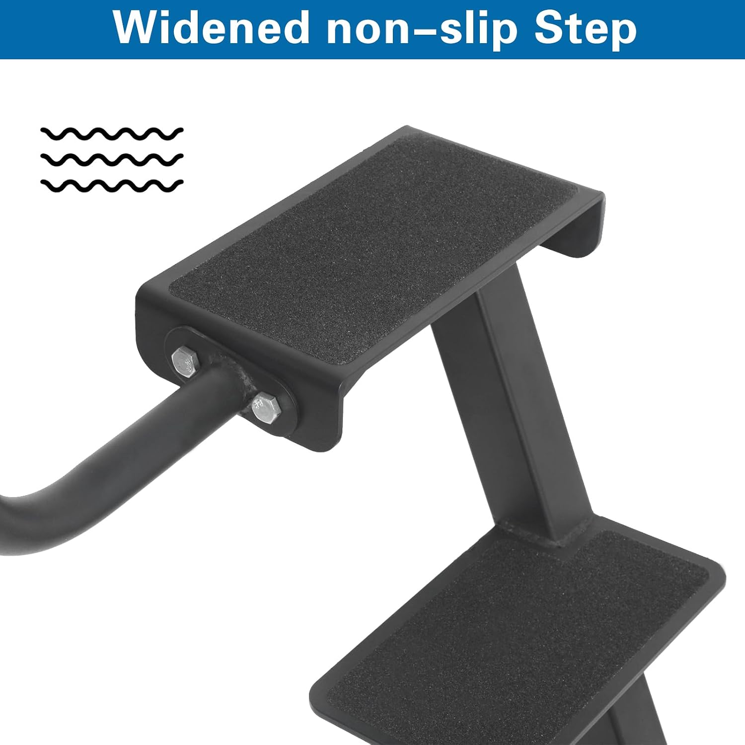 AUCT 18538 - $110 Boat Trailer Step, 3 Steps Ladder for Trailer Tongue with Handrail | Heavy Duty Steel - Image 4
