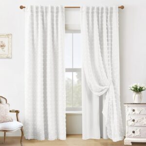AUCT 19641 - $57 Closet Curtain for Open Closet,Sheer Overlay White Boho Flowy Floor to Ceiling Curtain