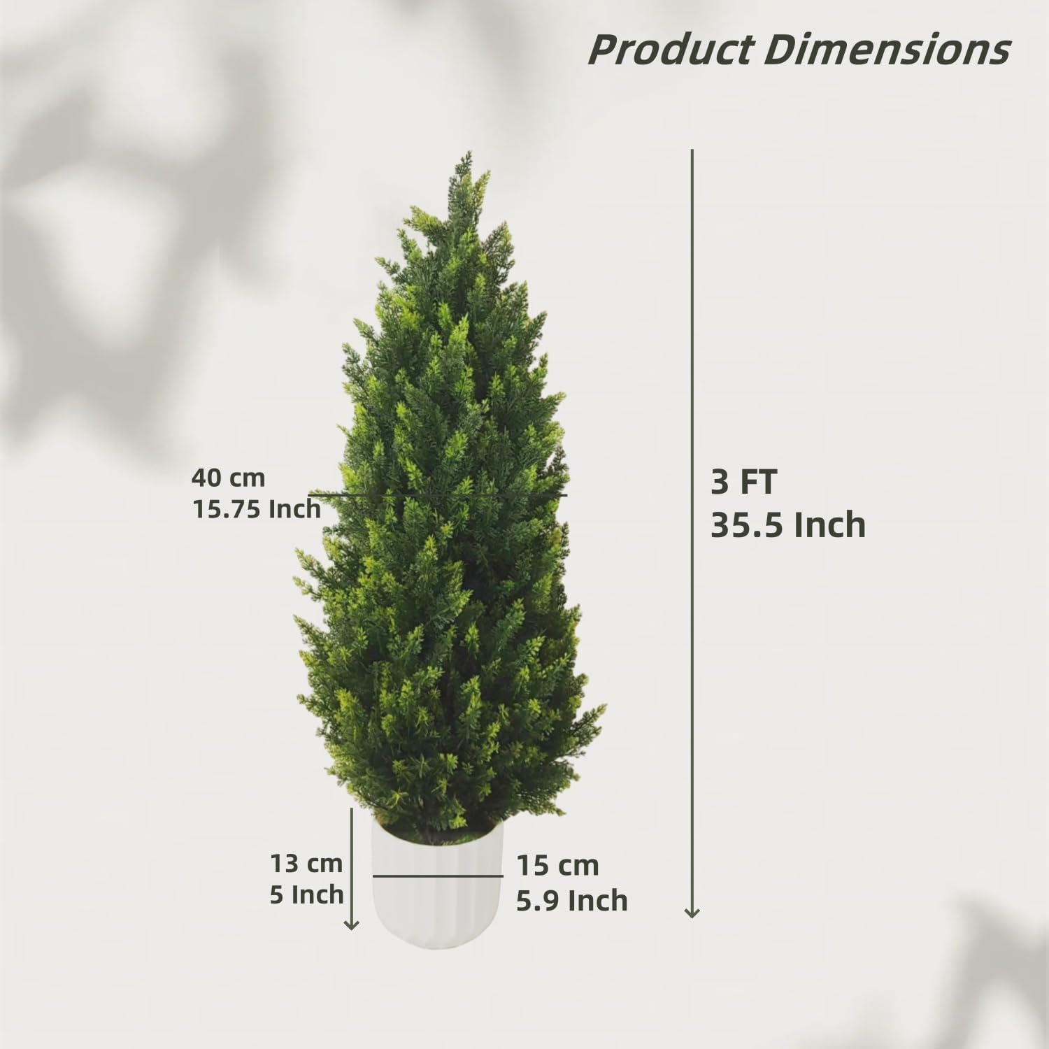 AUCT 19190 - $62 Artificial Cedar Topiary Tree with Potted 3FT, Set of 2 Outdoor Faux Plants UV Resista - Image 2