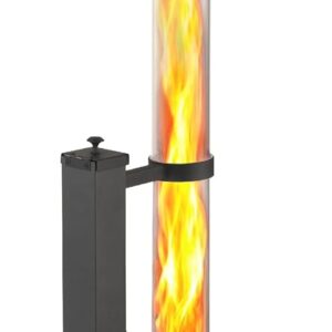 AUCT 17997 - $170 Wood Pellet Patio Heater & Pellet Fire Pit, Stainless Steel, 51in, Black | Outdoor wo