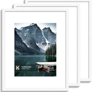 AUCT 18406 - Hongkee 16x20 Frames Set of 3 - Display 11x14 Photo with Mat or 16 x 20 Poster without Mat