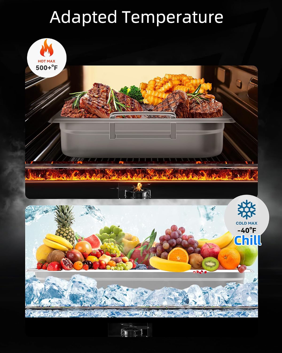 AUCT 18374 - $86 6 Pack Full Size Hotel Pans 2.5 Inch Deep with Hand, 304 Stainless Steel Steam Table, - Image 3