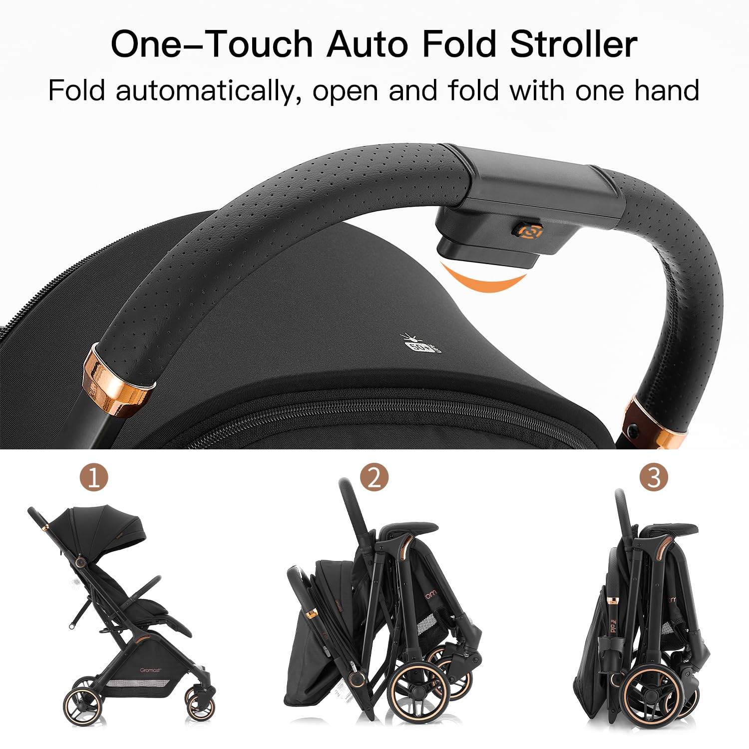 AUCT 18414 - $160 Gromast Gravity Folding Baby Stroller - Portable Travel Toddler Stroller w/Adjustable - Image 2