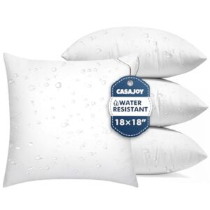 AUCT 18945 - Set of 4 18x18 Outdoor Pillows, Water Resistant Throw Pillow Insert