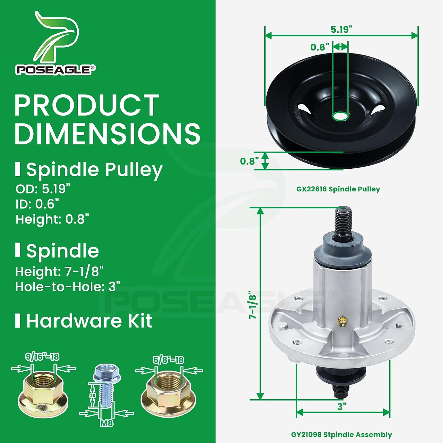 AUCT 19031 - $146 GY21098 48 Inch Deck Rebuild Kit for John Deere D140 E170 E140 - Image 3