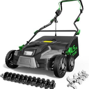AUCT 18434 - $160 TIECTOWN 2026 Upgrade 16-Inch 15.5 Amp 2-in-1 Electric Dethatcher and Scarifier with