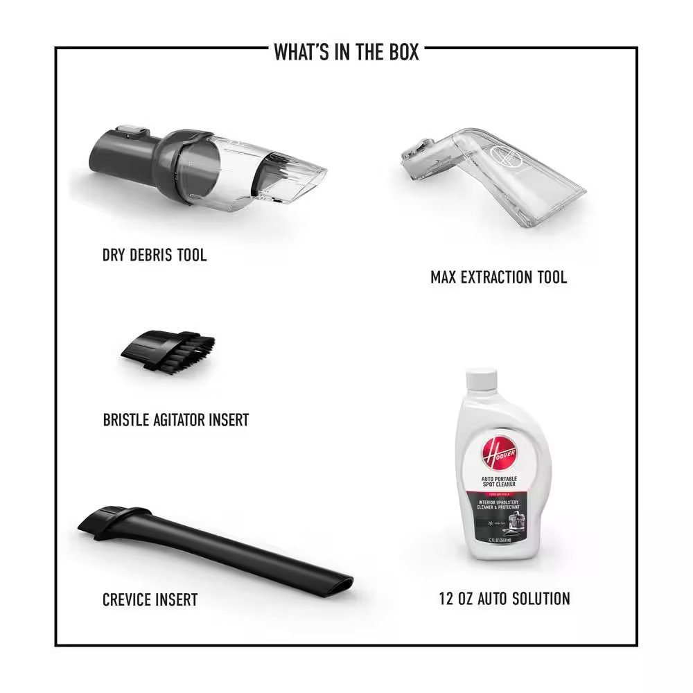 AUCT 18923 - HOOVER CleanSlate Auto Kit, 5-piece Car Cleaning Tool Kit with 12 oz. Auto Portable Carpet - Image 2
